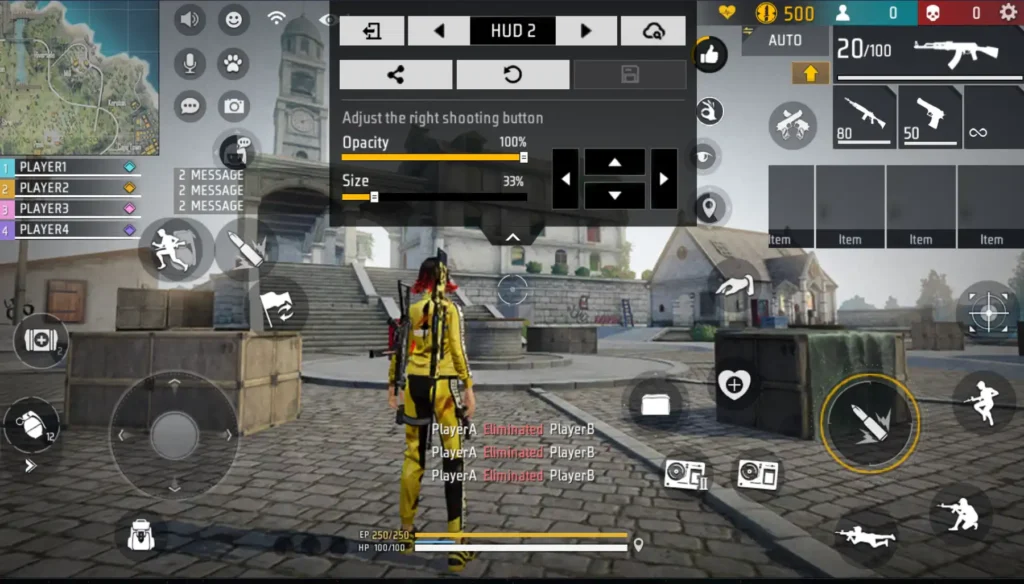 free fire custom hud interface