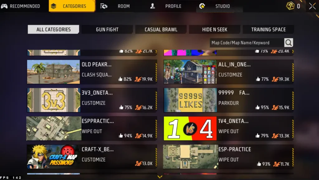 Free Fire Like Increase craftland map code
