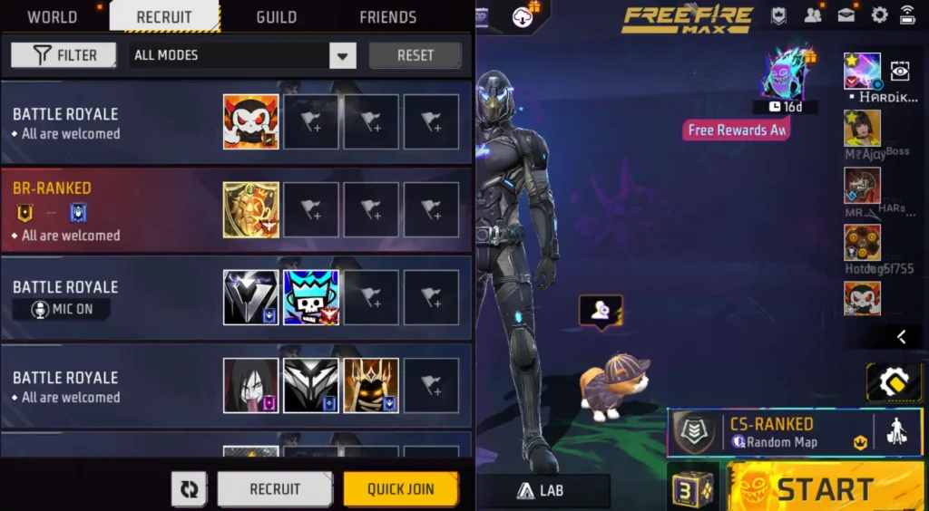 Free Fire Like Increase using world chat