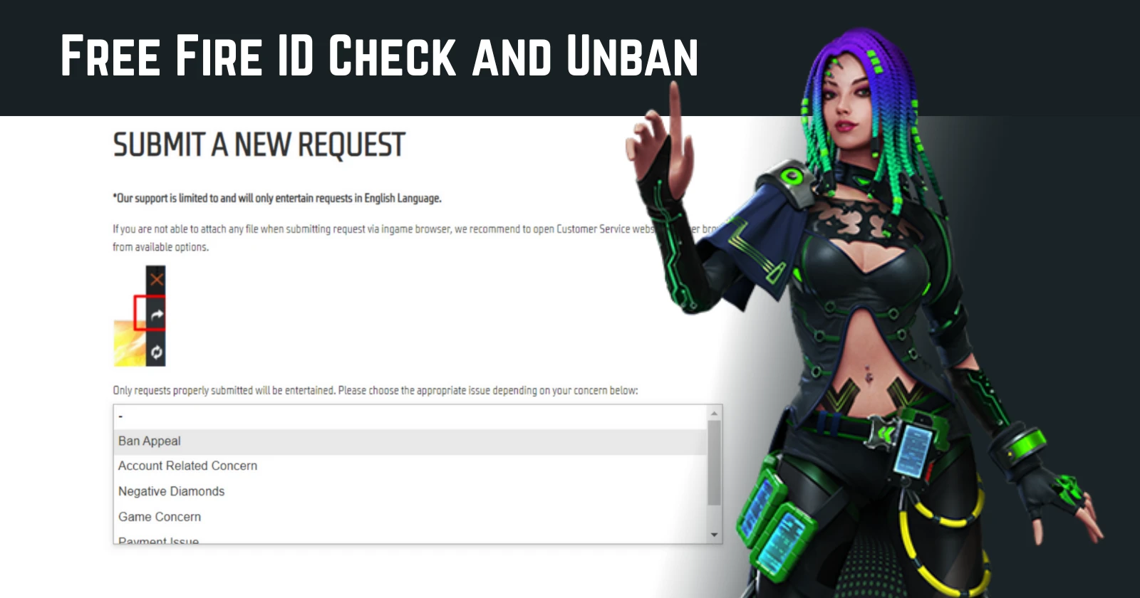 Free Fire ID Check and Unban Appeal Form