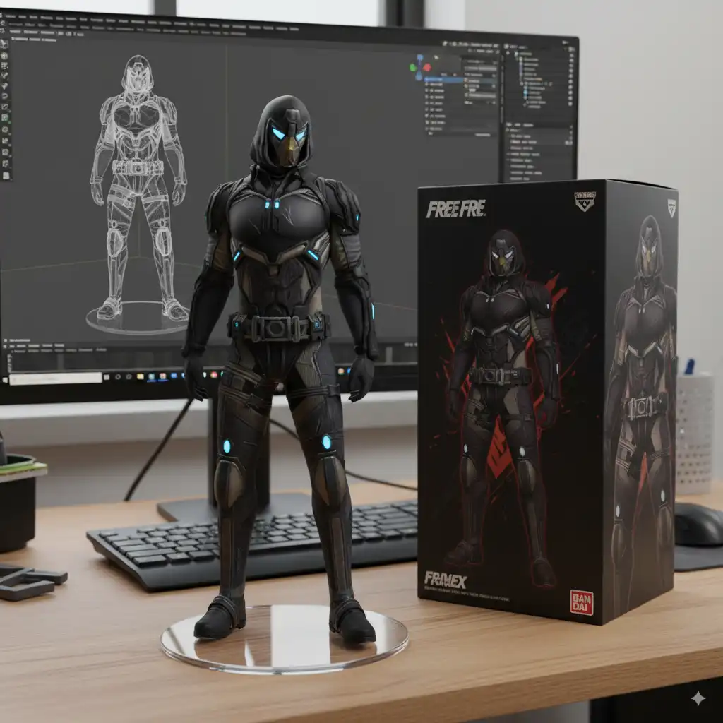free fire character viral 3d model