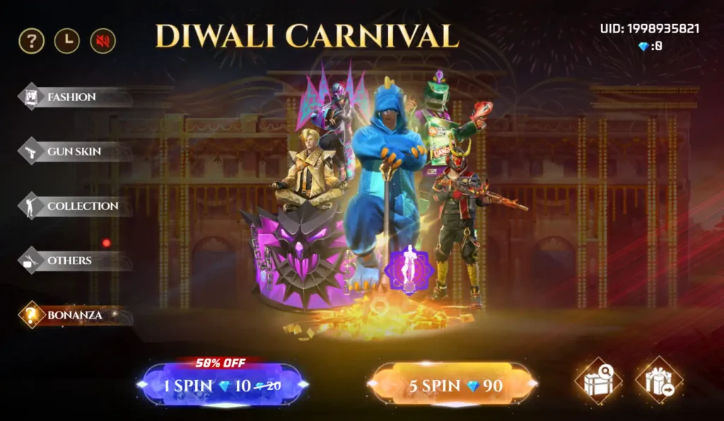 DIWALI CARNIVAL event BONANZA section