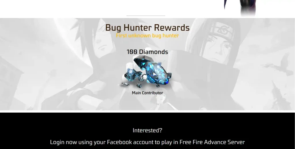 Free Fire OB51 Advance Server 2025 bug feedback reward 100 diamond