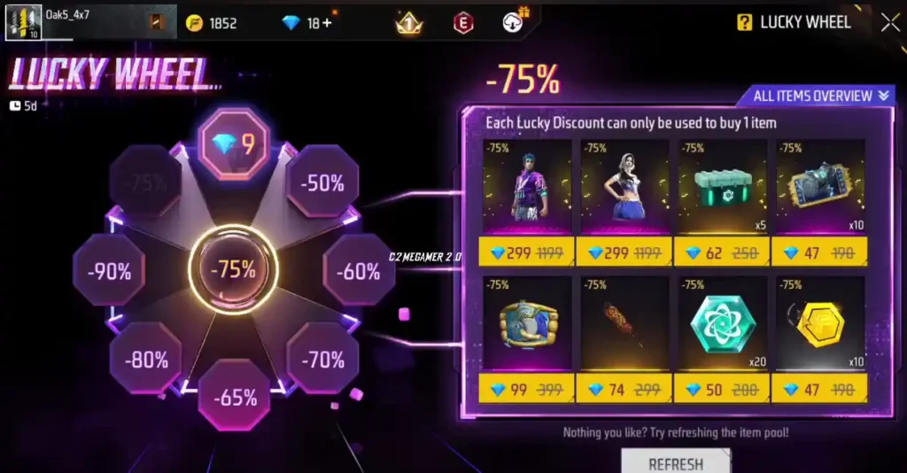 free fire new lucky wheel event