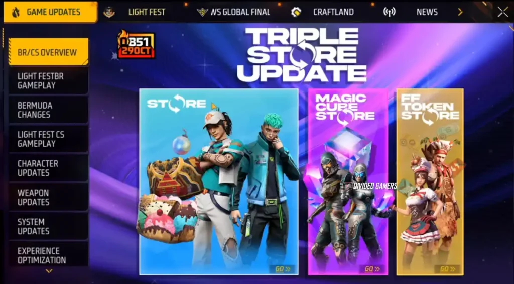 Triple Store Update free fire