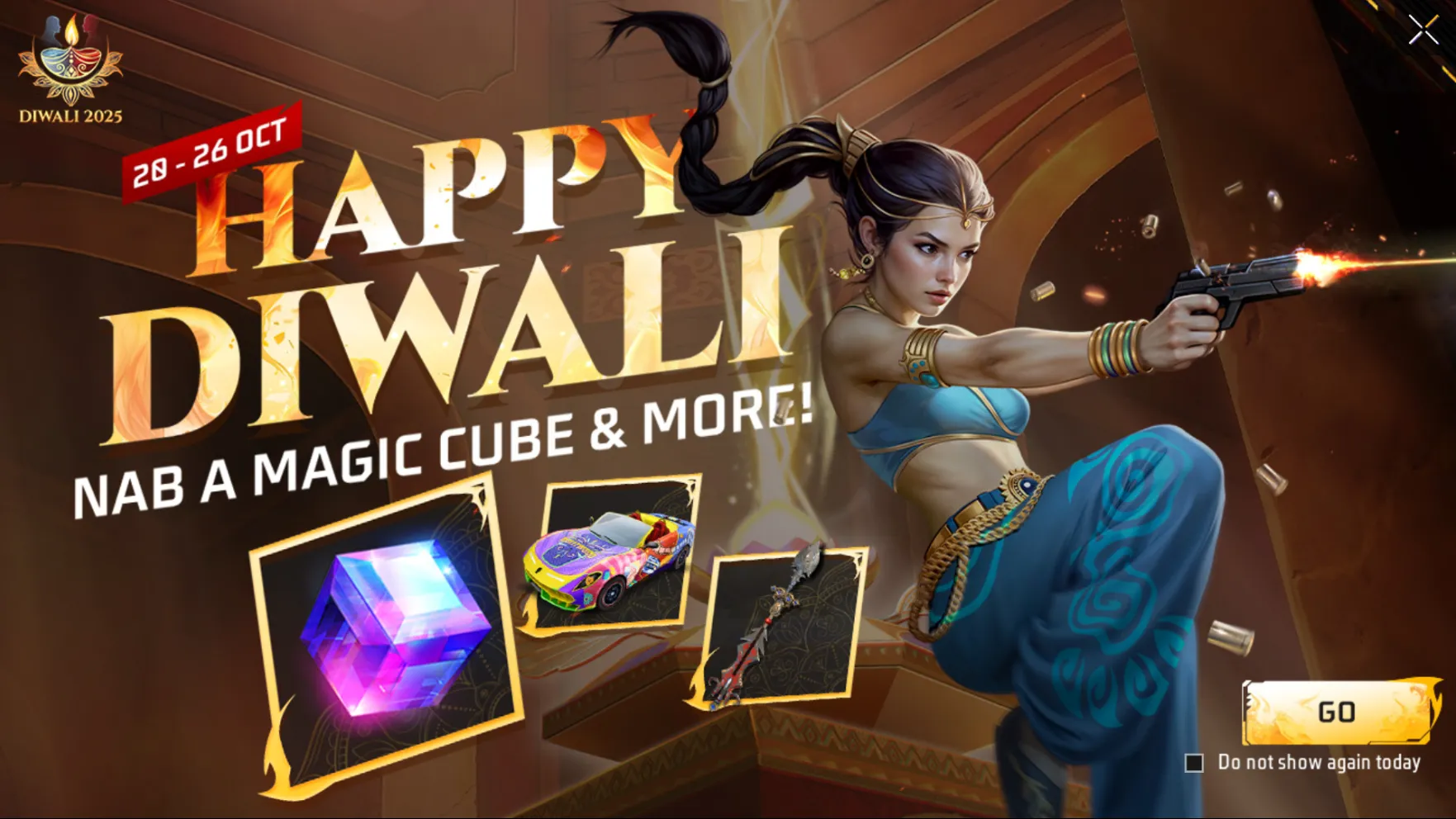 free fire diwali 2025 free magic cube event