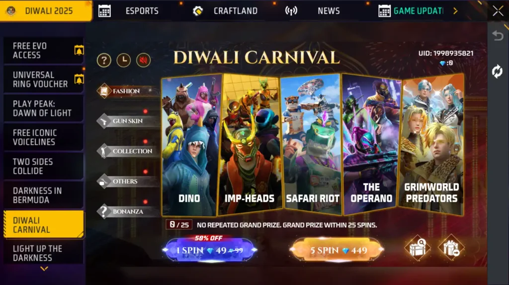 free fire diwali carnival event india