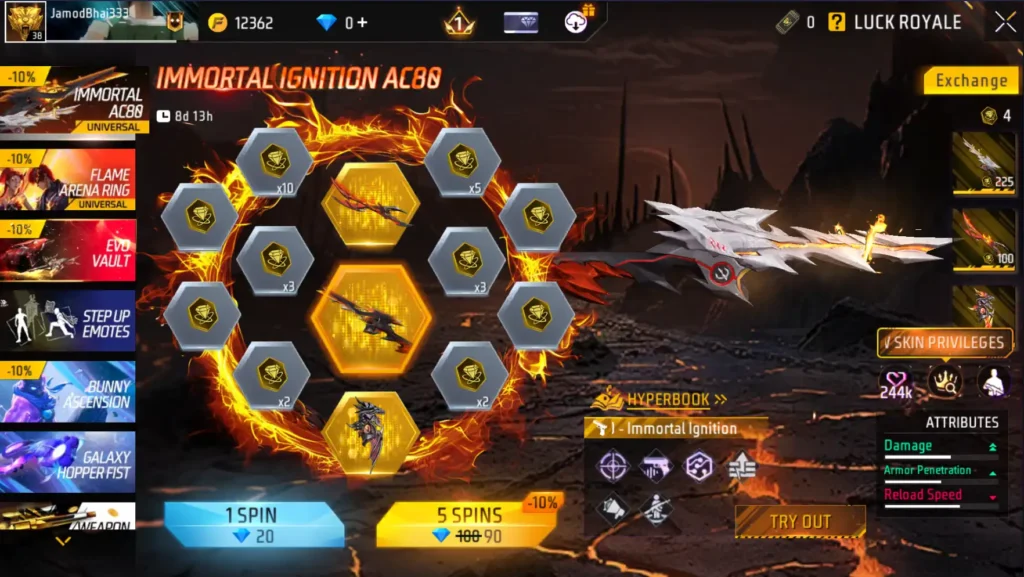 Immortal AC80 Evo Gun Ring Event