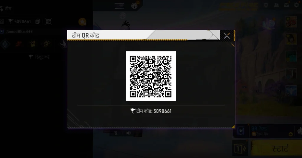 free fire qr code